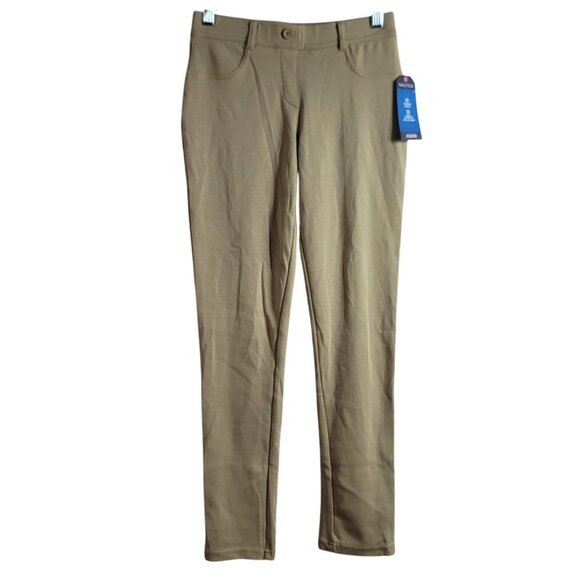 Nautica School Uniform Jeggings Khaki SZ 14 Pants Flat Front Pull On Pockets NWT - Picture 1 of 8